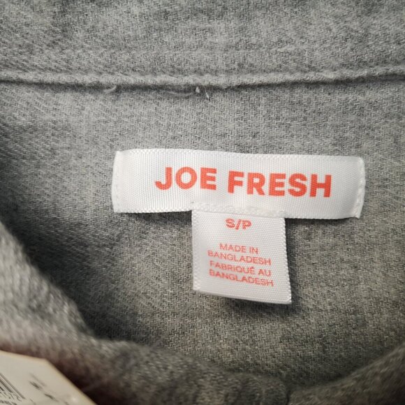 NWT Joe Fresh Men's Size Small Grey Button Front Light Flannel Shirt - Picture 3 of 13